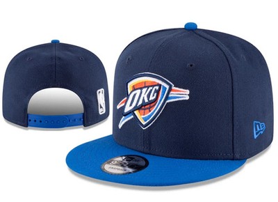 New Era Oklahoma City Thunder OKC 9FIFTY Snapback Hat Blue Navy Two Tone SGA