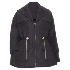 Chanel 2023 Silk Utility Jacket Women Black Size 34