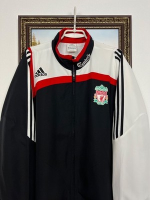 Vintage Adidas Liverpool Football Train Jacket Soccer Black Track
