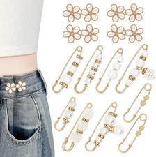 13 Set Pant Waist Tightener Pearl Buttons Pins for Loose Jeans Dress Waist Cinch
