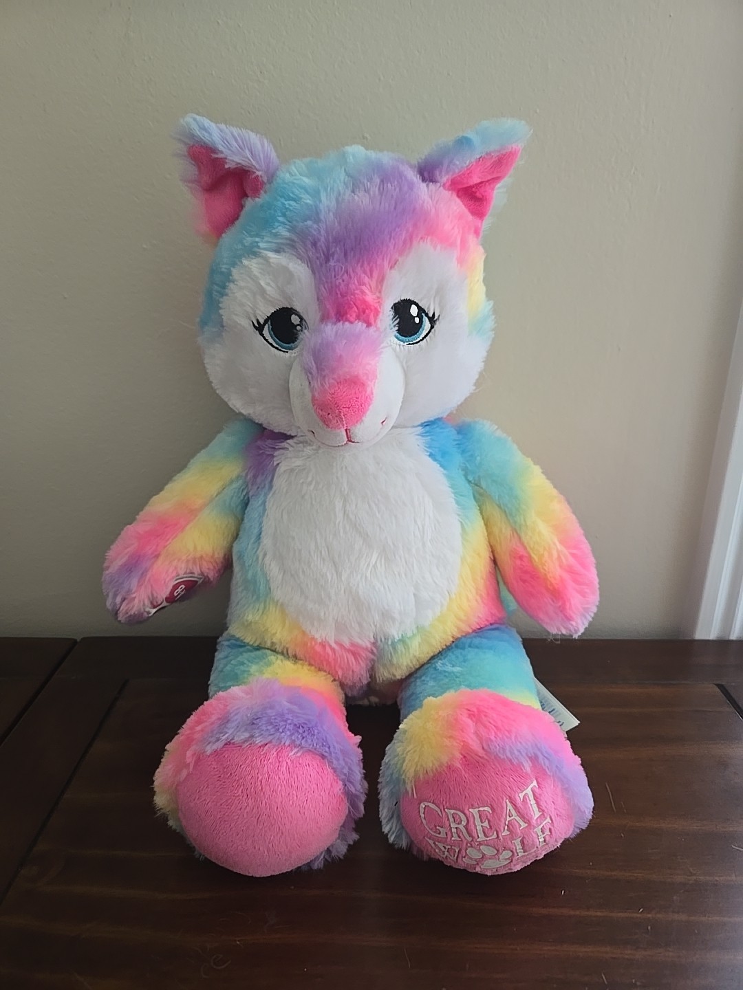 Great Wolf Lodge Exclusive 17in Rainbow Wolf Plush by Build-A-Bear Limited Edition