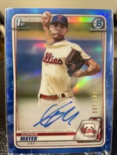 2020 Bowman Chrome Prospect Autographs Gunner Mayer Blue Refractor /150