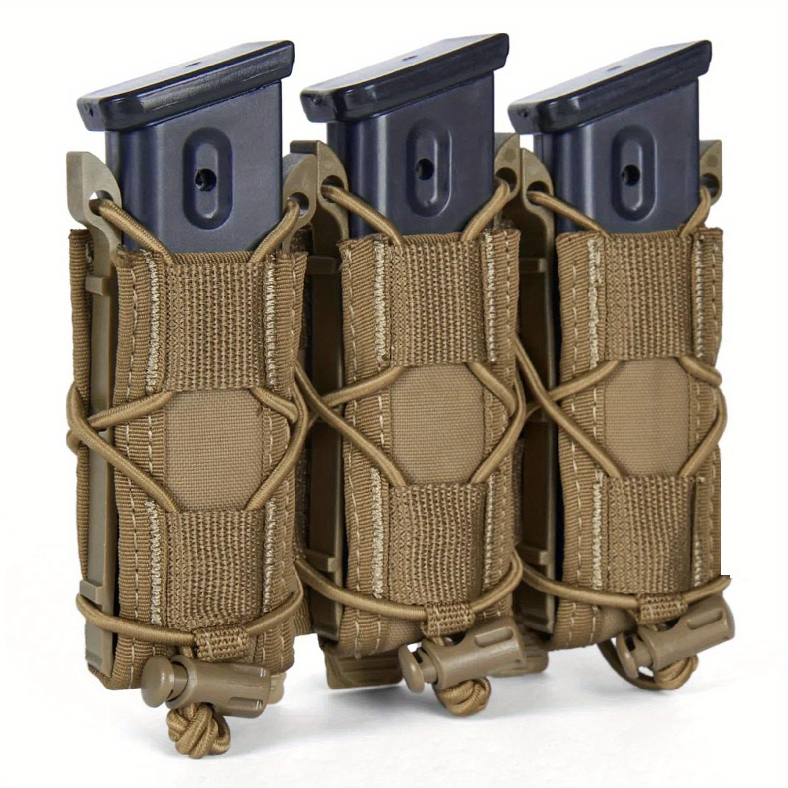 Tactical Triple Mag Holder Open-Top Magazine Pouches for 9mm 40 Calibers 45 ACP-image