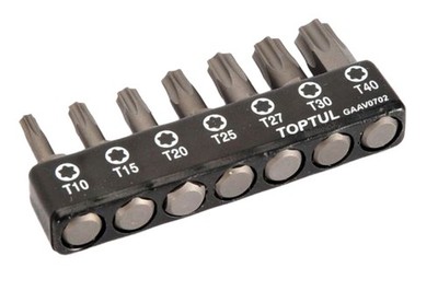For TOPTUL GAAV0703 A set of bits 7 pcs 1/4'' GAAV0703 A GLOBAL BRAND IN THE PRO