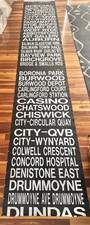 Sydney Bus  Vintage Bus Destination Roll  Scroll 500cm x 85cm City,Balmain, QVB