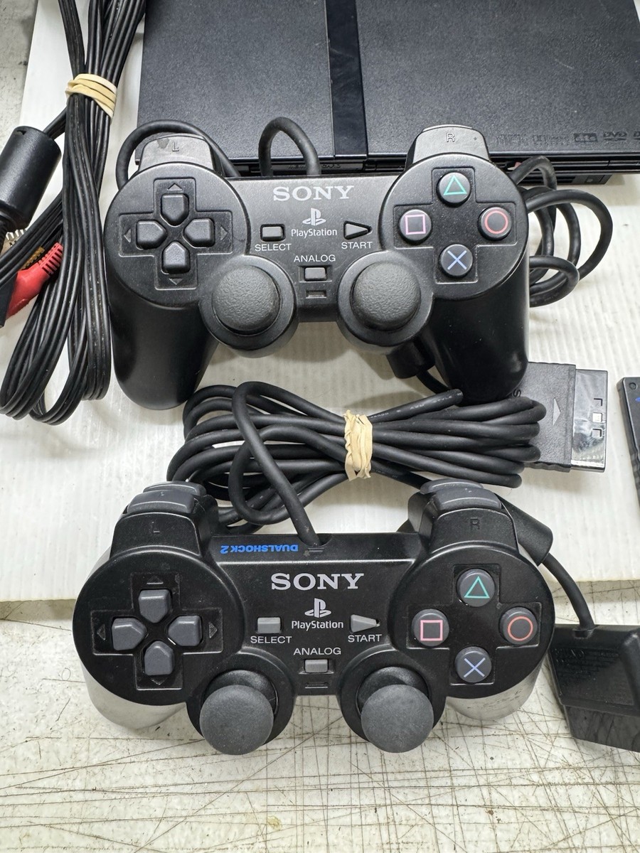 Sony PS2 PlayStation 2 Slim Black OEM With 2 Controller, Memory