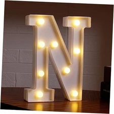  Small Led Marquee Letters, Light Up Letters, 8.58 Inch Led Letter N White