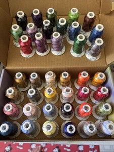 NIB~40 Spools~SIMTHREAD~VIBRANT Colors~EMBROIDERY THREAD~Polyester~550 yds/Spool