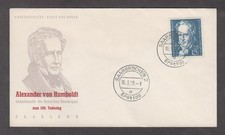 Germany 1959. FDC. Alexander Humboldt. Polymath geographer naturalist 15pf stamp