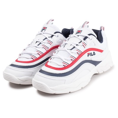 blue and red fila shoes