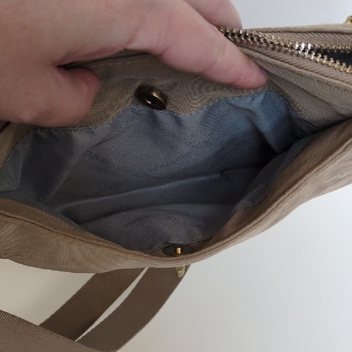 Baggallini Oslo Small Hobo Shoulder Travel Purse - Tan Taupe Gold Handbag - Picture 7 of 9