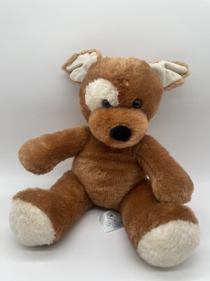Build A Bear Classic Puppy Plush White Eye Patch Stuffed Animal Dog 12 