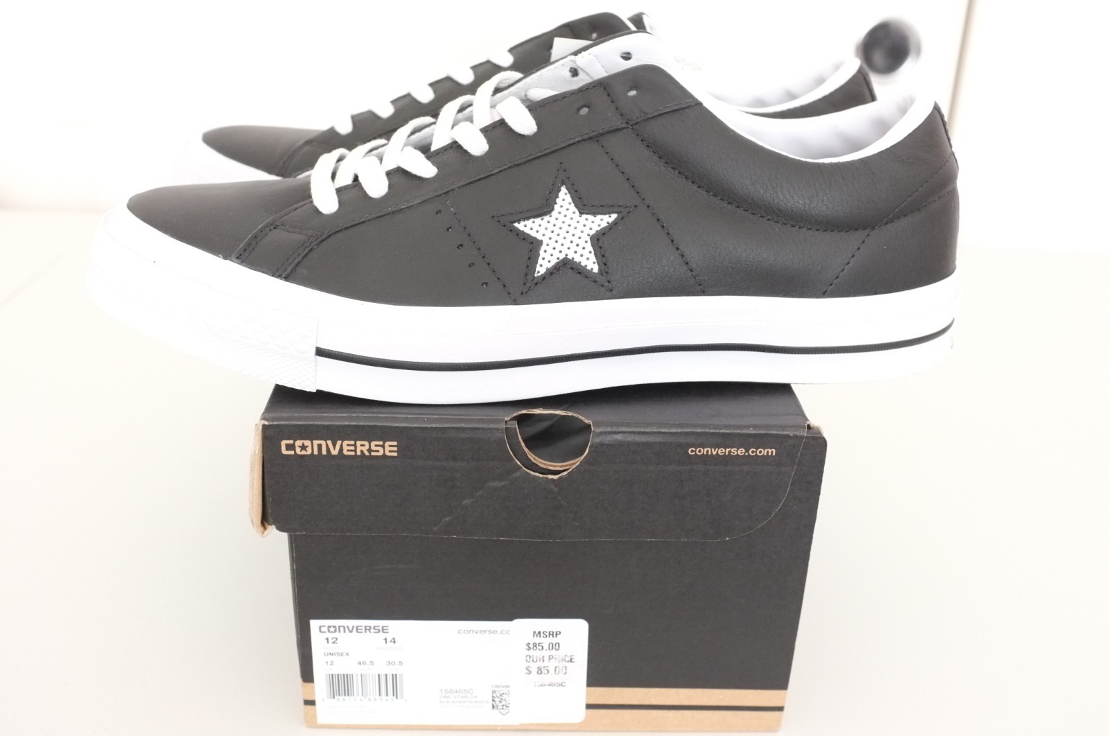 black leather converse one star