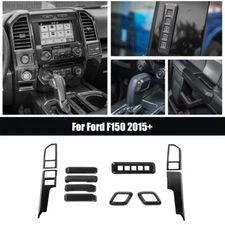 Carbon Inner Door handle/Center Console Decor Set Trim Cover for Ford F150 15-20