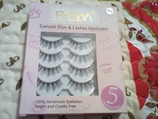 5 pairs False Eyelashes Natural Look 3D Small Face With Glue And Applicators