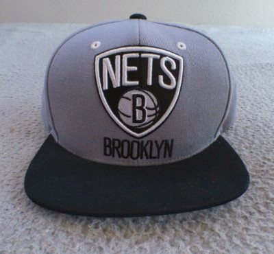 Brooklyn Nets Hat Men's One Size Adjustable Gray Logo Sports NBA Basketball