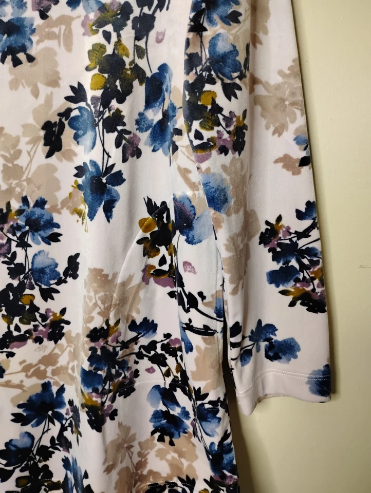 Nuevo con etiquetas Pure Jill J.Jill Floral Terciopelo Top Bolsillos Talla XSP Femenino Cottagecore Foto 2 de 4