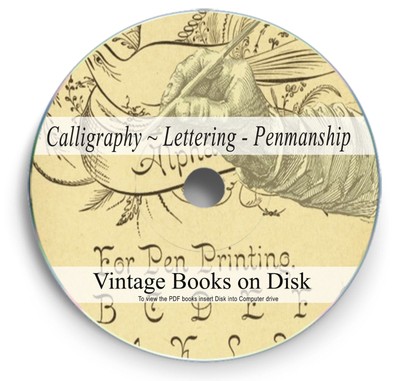 LETTERING MONOGRAMS 76 Vintage books on DVD ALPHABETS Penmanship Sign-writing