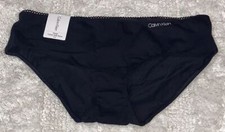 CALVIN KLEIN Logo Cotton Black Hipster Panty NEW Womens Sz S 5 QP1515O