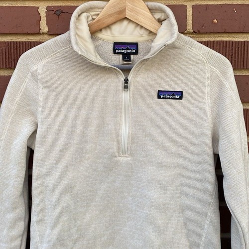 Patagonia Women's 1/4 Quarter Zip Better Sweater Pullover in Oyster White Small - Picture 3 of 11