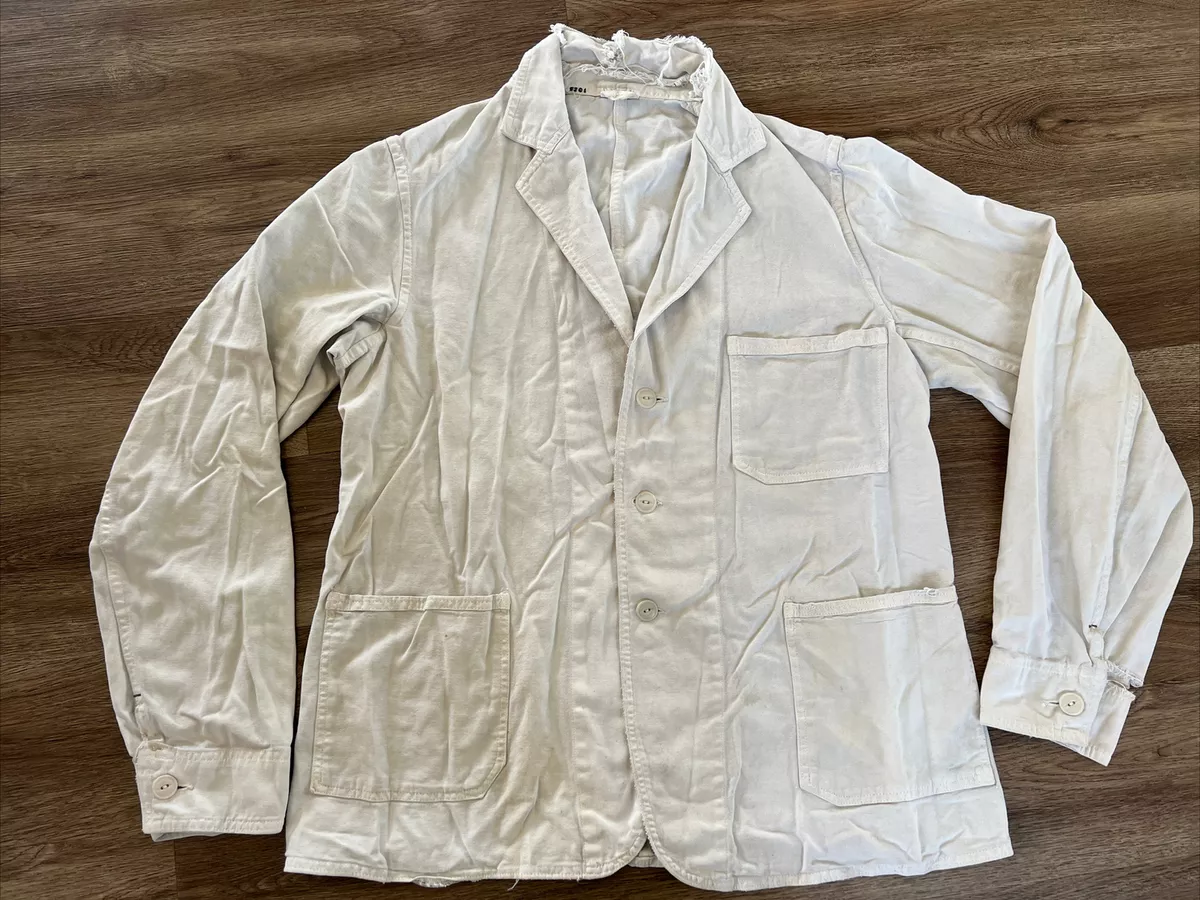 White canvas shop jacket