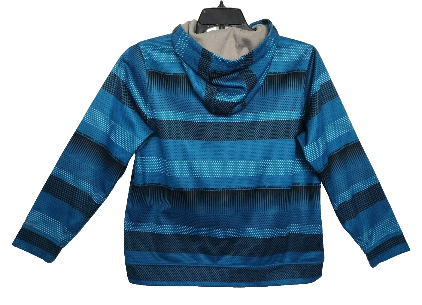 VETEMENTS Felpa con cappuccio ragazzo ragazzo ragazzo Under Armour taglia X Large vestibilità ampia pullover pile blu