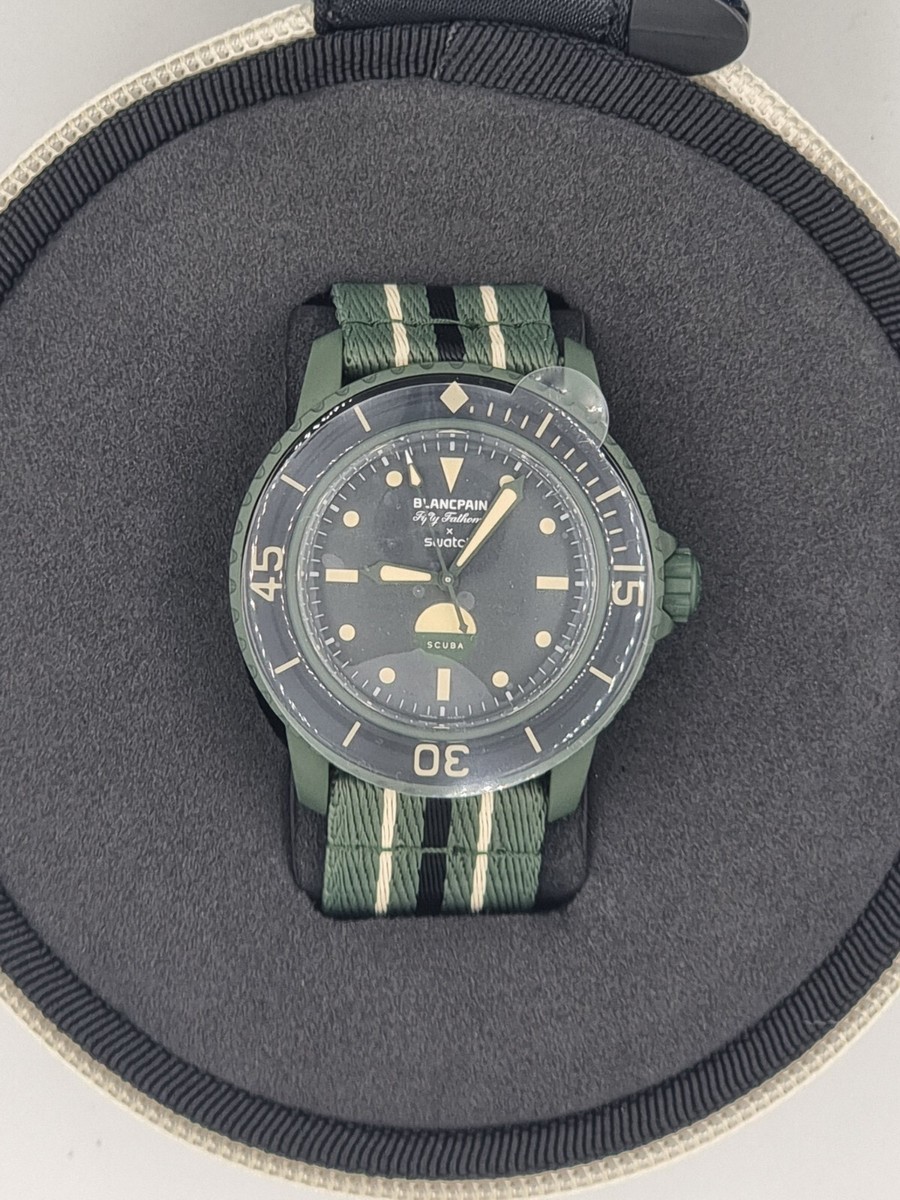 SO GOOD!!　BLANCPAIN GREEN ABYSS ブランパン Best Strap for the Blancpain x Swatch Green Abyss (SO35G100