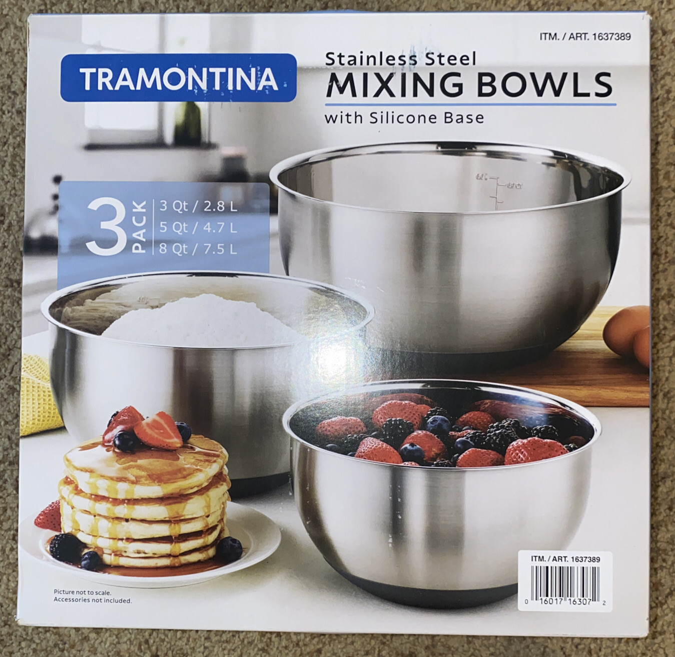 Tramontina Stainless Steel Mixing Bowls With Silicone Base 3 Pack For tramontina-stainless-steel-mixing-bowls-with-silicone-base-3-pack-for