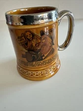 RARE LORD NELSON POTTERY CUP MUG GRIM REAPER DRINKING with Poem VINTAGE ENGLAND