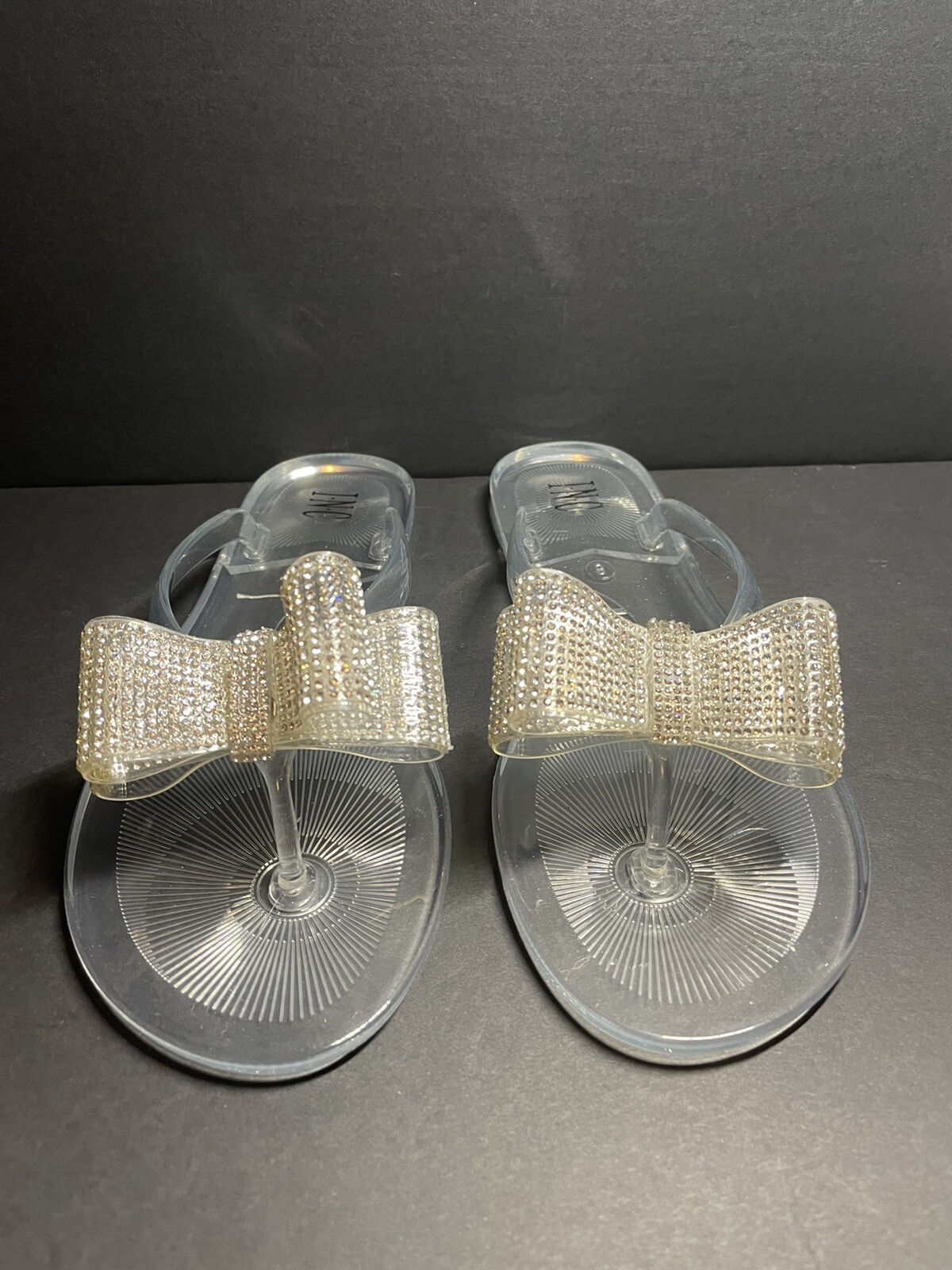inc madena bow jelly sandals