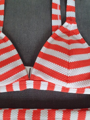 Striped Bikini And Bikini Top Never Worn Size 8 - Picture 3 of 4