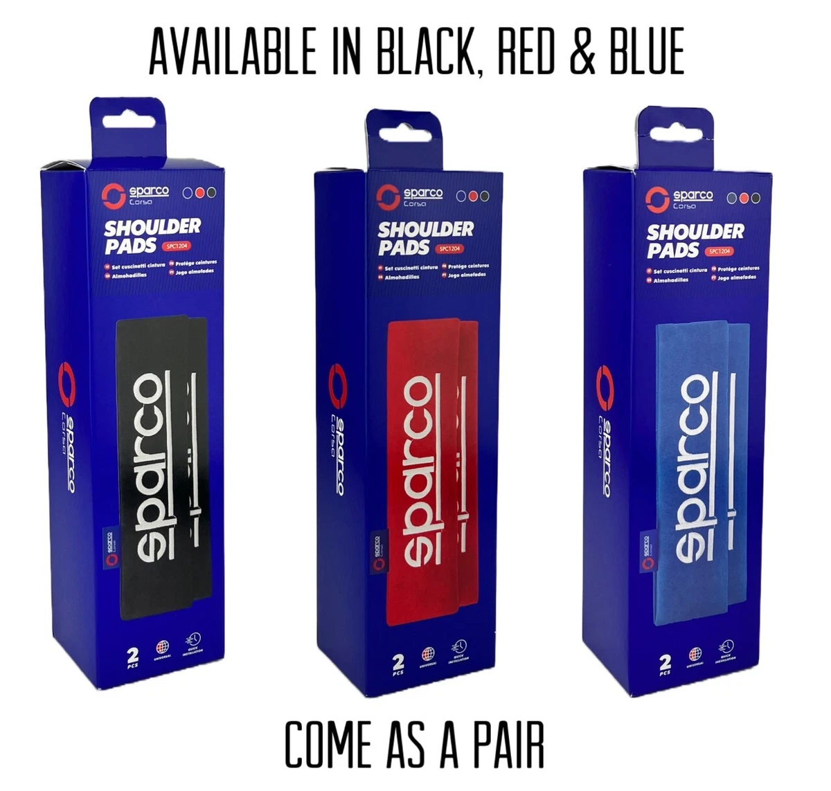 Sparco Seat Belt Pads Comfortable Car Harness Cover Shoulder Pads Black Red  Blue