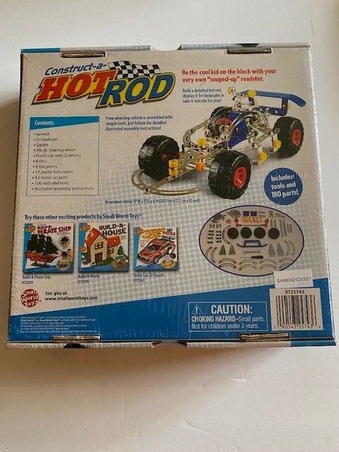 NEW SEALED, Construct-A-Hot Rod 180 Parts Tools, Erector Type