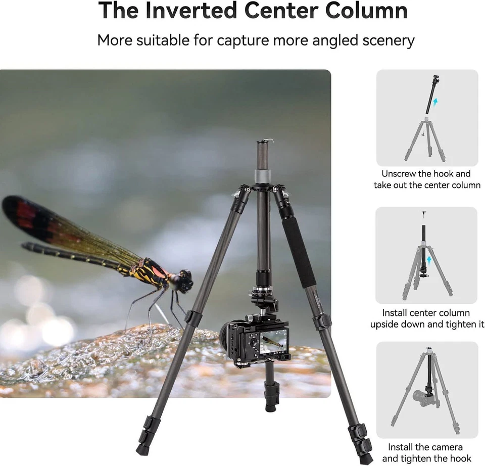 SmallRig 62.2" Carbon Fiber Camera Tripod &Monopod w/Central Column &Ball Head - Image 3 of 4