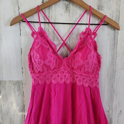 Sweet Lovely by Jen Women Pink Casual Dress M Lace Top | eBay