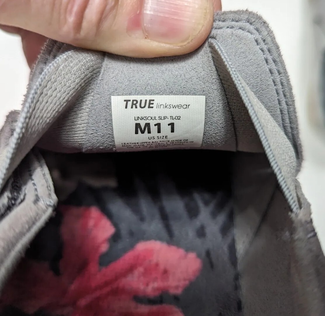 True Linkswear Linksoul Slip Golf Shoe TL-02 Gray Suede Men's 11