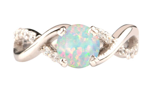 1,30Kt Natürlich Australien Opal Mit IGI Zertifiziert Diamant Ring Im 585er Gold - Afbeelding 1 van 1