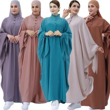 Kaftan Muslim Women Burqa Dresses Islamic Dubai Abaya Batwing Sleeve Caftan Robe