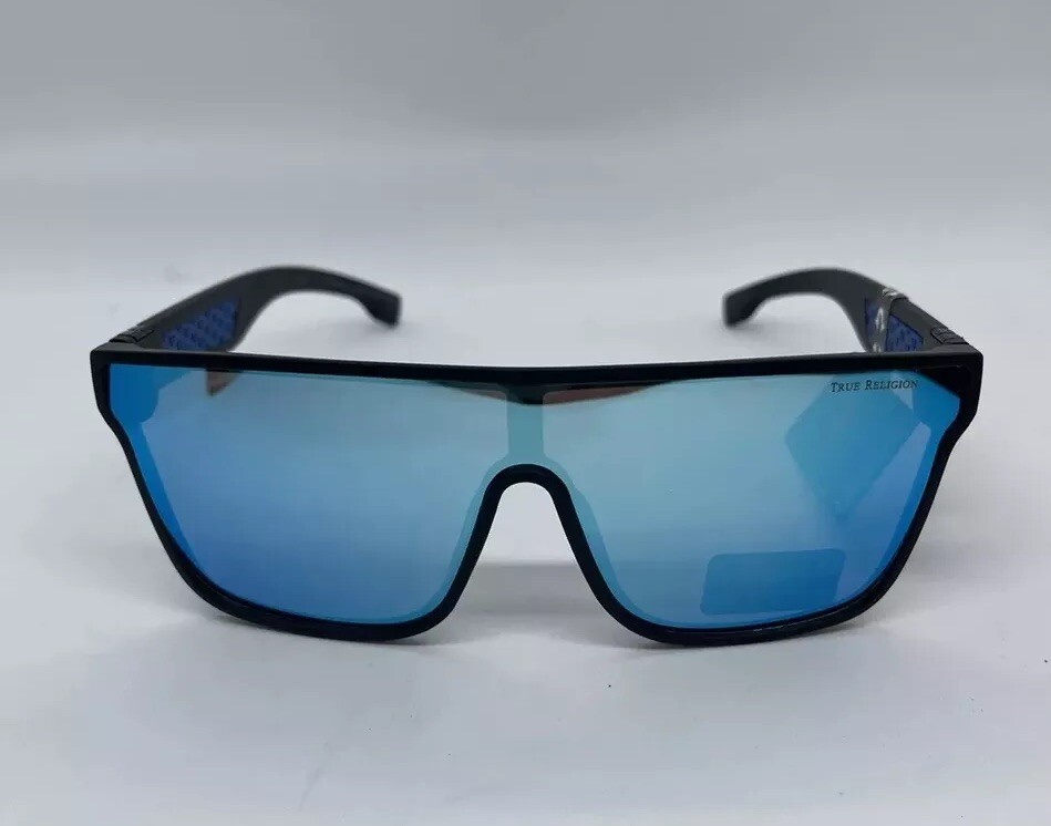 True Religion Black Matte Frame Blue Mirrored Sunglasses 100% UV New w flaw s-l1200.jpg main image 2