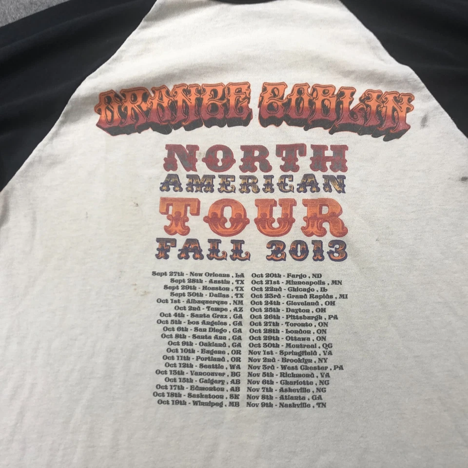 Camisa Duende Naranja Hombres Mediana Manga 3/4 Raglán 2013 Gira Norteamericana * Foto 2 de 4