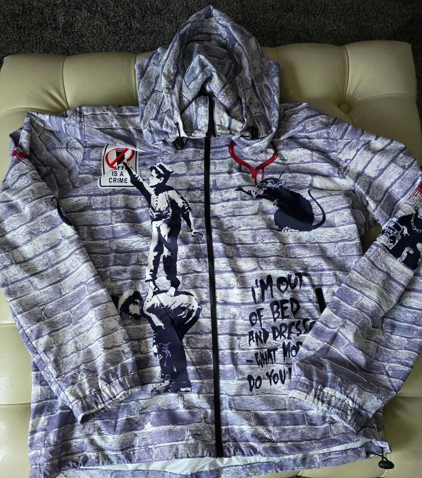 NWT Men's Tango Hotel Graffiti Crime Puffer Jacket
