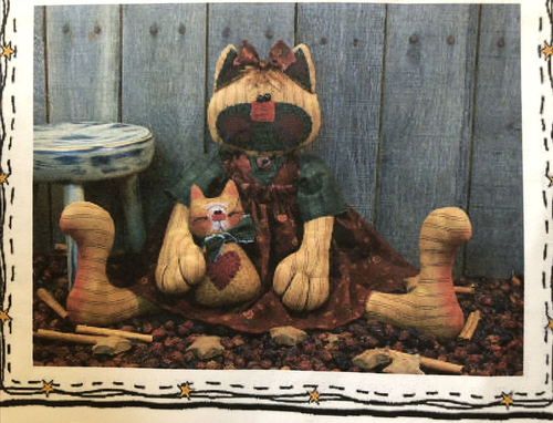 Prim PITTY AND PAT Cat Doll Pattern by Threadbare Primitives #265 | eBay