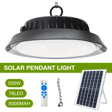 Solar Pendant Light Outdoor Indoor Hanging Light Waterproof for Barn Shed Garden