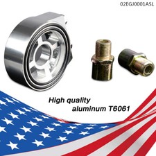 Fit For Racing Sport Jdm Aluminum Oil Gauge Filter Sandwich Adapter Plate Kit