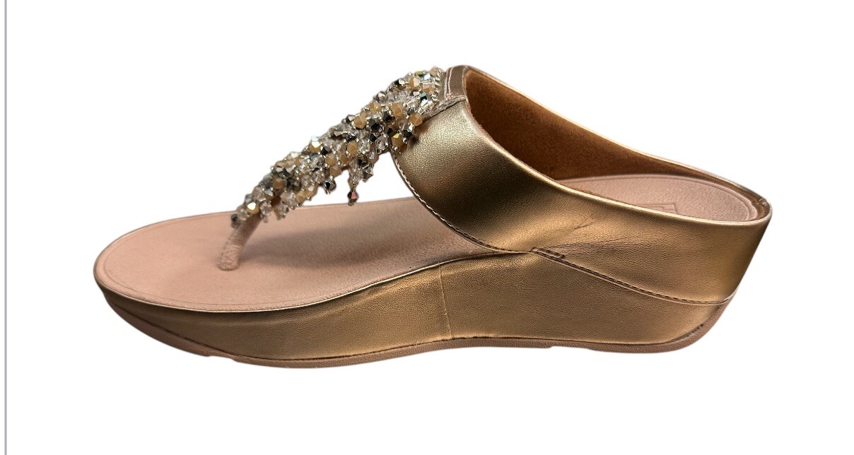 FitFlop Rumba Beaded Toe Post Sandals Women's US 06 Rose Gold (open Box) image 4