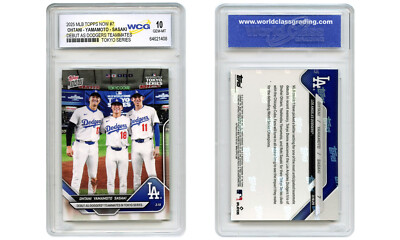 2025 MLB Topps Now OHTANI YAMAMOTO SASAKI Card #7 Teammates in Tokyo GEM-MINT 10