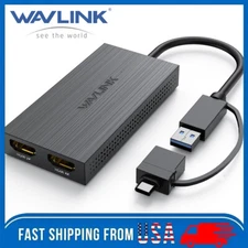 Wavlink USB 3.0 to HDMI Display Adapter USB A or USB C to HDMI for Dual Monitors