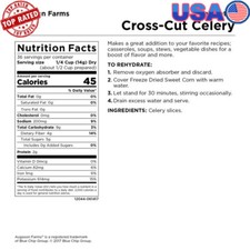 Dehydrated Cross-Cut Celery 18oz Can Gluten-Free 36 Servings 25-Year Shelf Life