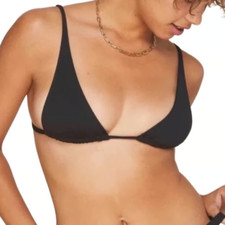 Andie Swim x Demi Moore The Tropez Triangle Bikini Top Size Large Black NWT