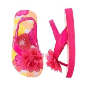 NWT Gymboree Pink Floral Rosette Flower Flip Flops 5-6 